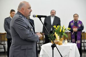 Odprawa służbowa i spotkanie świąteczne kadry kierowniczej garnizonu śląskiego policji 13.04.2017 r.