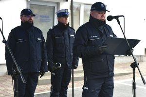 Komendant rybnickiej policji podczas przemówienia