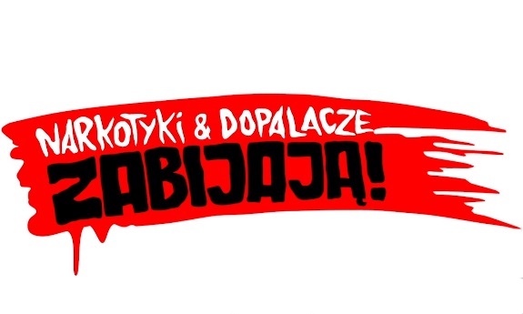 logo kampanii z napisem narkotyki i dopalacze zabijają