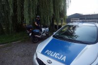 Policjanci na motocyklach podczas niedzielnej służby.