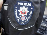 Policjanci na motocyklach podczas niedzielnej służby.