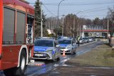 Rybnik, ulica Chwałowicka - miejsce pożaru, służby na miejscu.