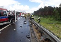 A1, Rybnik, kierunek Gliwice, miejsce wypadku drogowego.