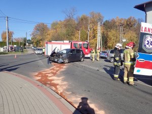 Niewiadom, skrzyżowanie ulicy Sportowej z Racławicką - miejsce wypadku drogowego.