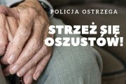 Plakat, strzeż się oszustów.