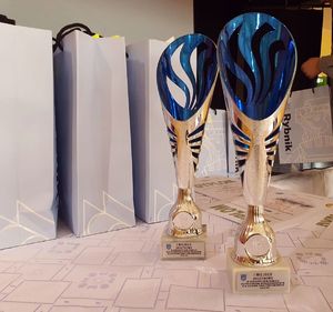 Nagrody i puchary dla uczniów w turnieju Bezpieczeństwa w Ruchu Drogowym.