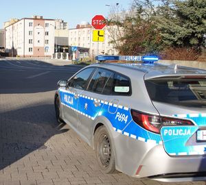 Radiowóz w rejonie centrum Rybnika.