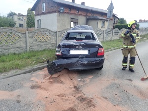 Miejsce kolizji drogowej. Rybnik, ulica Szewczyka.