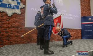 Komendant Główny Policji w czasie uroczystości przekazania swoich obowiązków służbowych.