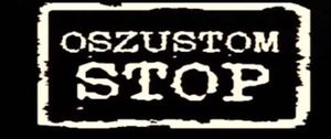 Napis &quot;oszustom stop&quot;.