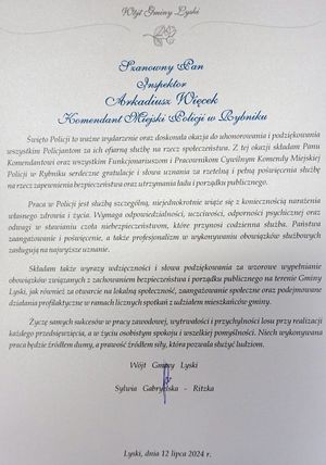 Życzenia z okazji Święta Policji.