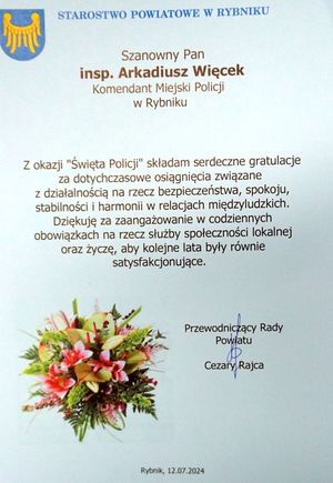 Życzenia z okazji Święta Policji.