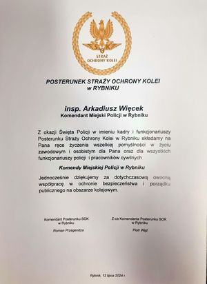 Życzenia z okazji Święta Policji.