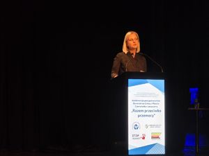 Na zdjęciu Pani Aleksandra Chudzik, Pełnomocnik Burmistrza ds. społecznych w Czerwionce - Leszczynach.