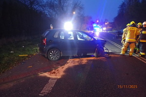 Na zdjęciu wypadek drogowy na ulicy Sportowej w Rybniku.