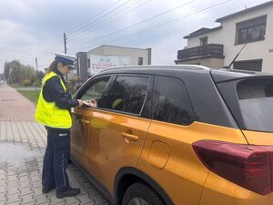 Na zdjęciu policjanci podczas akcji prędkość.