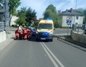 Na zdjęciu miejsce wypadku drogowego w Rybniku.